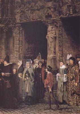Alma-Tadema, Sir Lawrence Leaving Church in the Fifteenth Century (mk23) China oil painting art